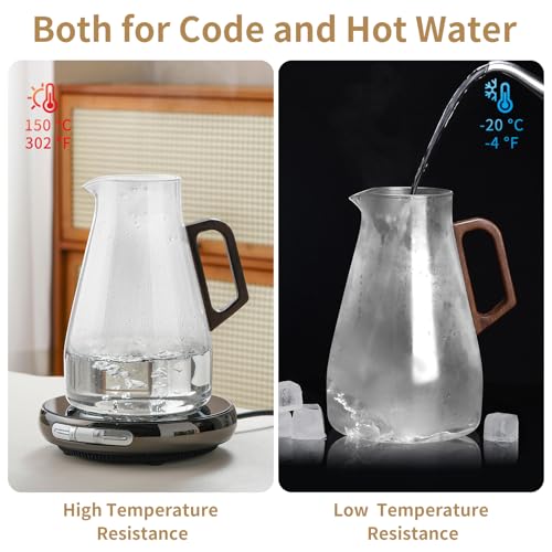 2L Glass Pitcher with Lid and Spout
