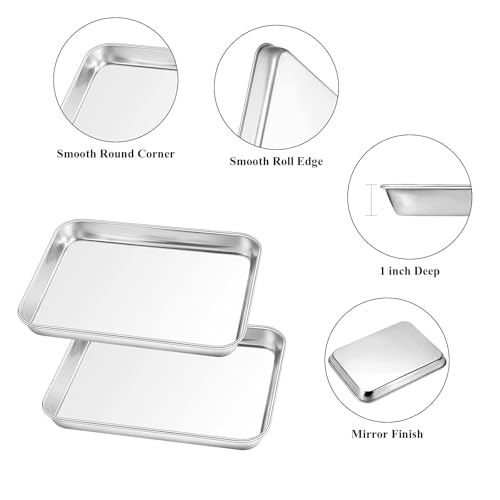 Stainless Steel Baking Sheet Cookie Sheet Pan with Cooling Rack Set of 4