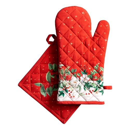 100% Cotton Oven Mitt & Pot Holder Set (2 Count)
