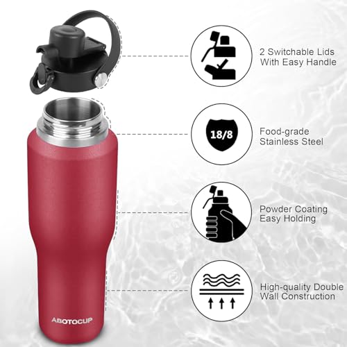 Insulated Water Bottle 40oz with Straw