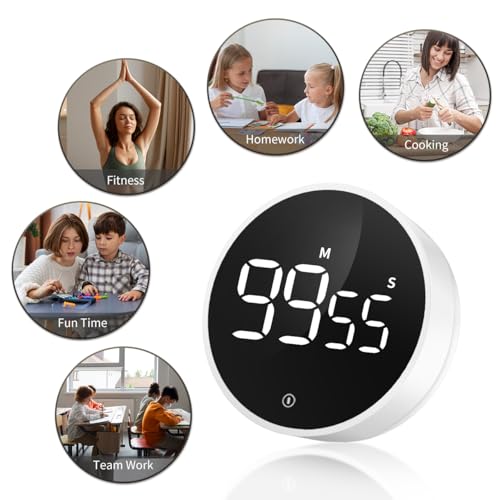 Digital Magnetic Kitchen Timer & Stopwatch with LED Display