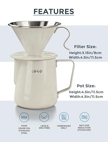 Stainless Pour Over Coffee Maker Set