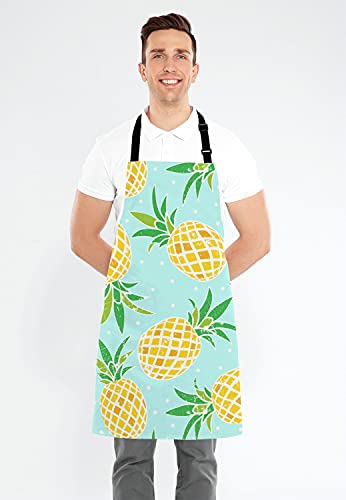 Watercolor Pineapple Apron for Women and Men