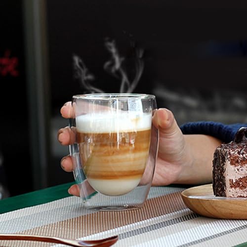 6.8OZ Double Wall Espresso Cups Set of 4 (4 Count)