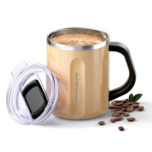 16 oz Insulated Coffee Mug with Lid and Handle