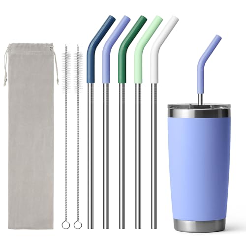 8.5" Metal Straws Reusable for 20 oz Tumbler