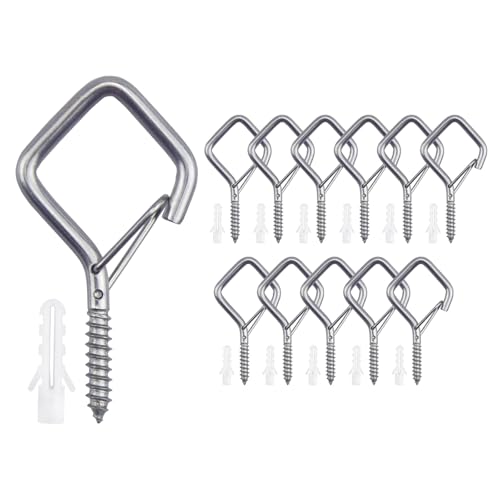 12 PCS 304 Stainless Steel Eye Screw Hooks for Hanging Heavy Duty.Ceiling Hooks for Hanging Plants (12 Count)