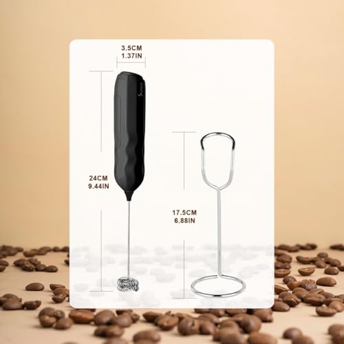 Ultra Fast Handheld Milk Frother Double Whisk with Stand 2 Batteries Stainless Steel for Lattes Cappuccino Matcha Hot Chocolate Coffee Bar Accessories Kitchen Gadgets Gift