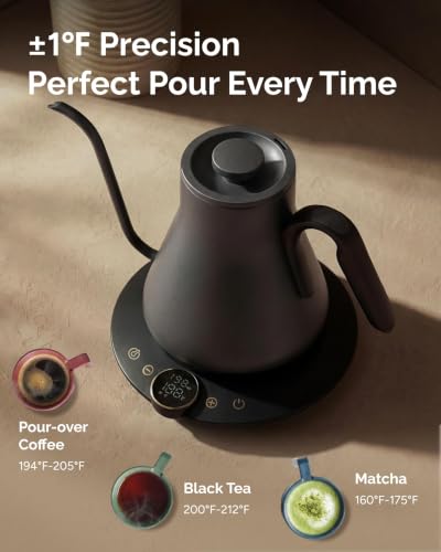Gooseneck Electric Kettle with Precise ±1℉ Temperature Control