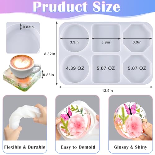 Deep Coaster Resin Molds Silicone
