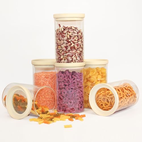 Glass Food Storage Jar with Glass Lid (6 Count)