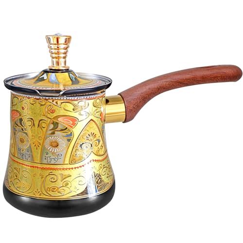 Retro Turkish Arabic Coffee Pot with Wooden Handle