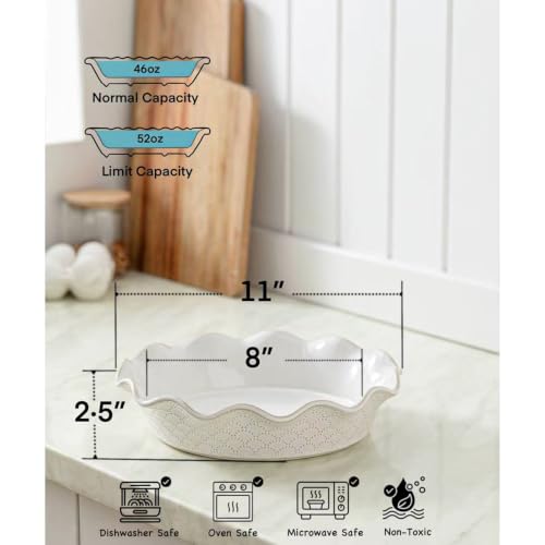 Ceramic Deep Pie Pan for Baking