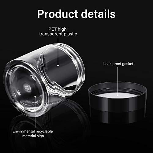 4 Pcs Plastic Jars Wide Mouth with Lids