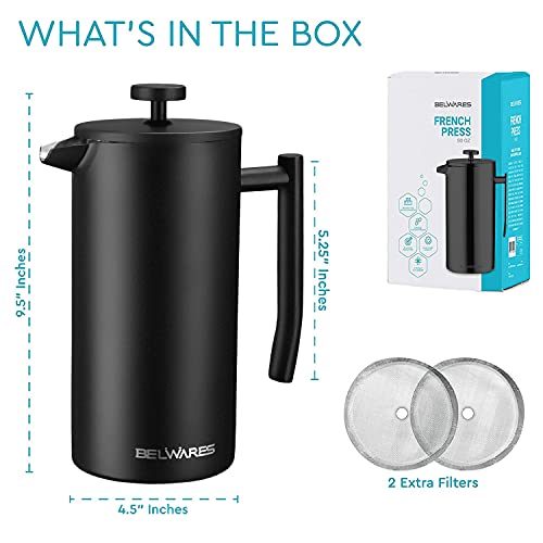 Large Insulated French Press Coffee Maker 50oz