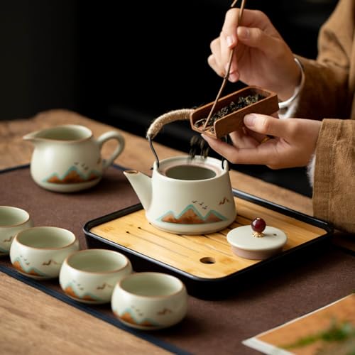 7 Piece Ruyao Ceramic Chinese GongfuTea Set
