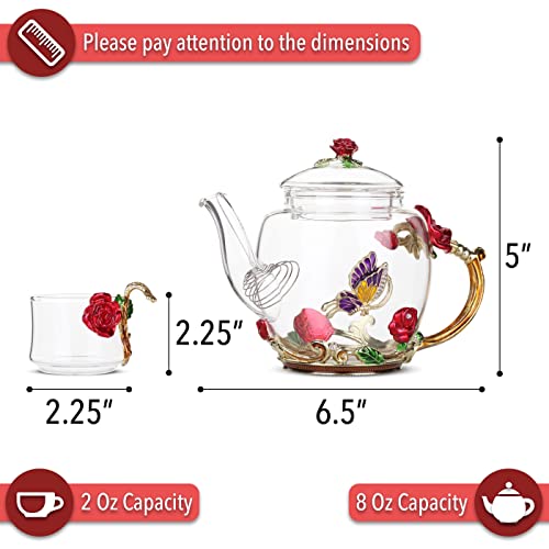BTaT Floral Glass Tea Set for Adults