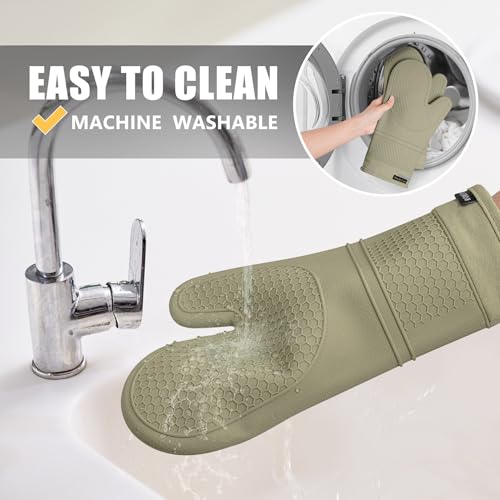 Silicone Oven Mitts and Pot Holders Sets for Kitchen