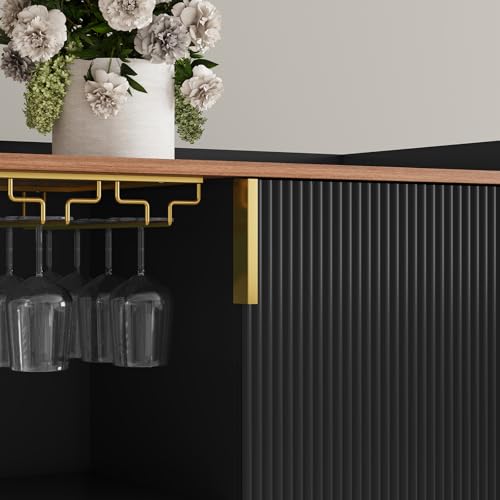 48" Wine Bar Cabinet with Fluted Texture