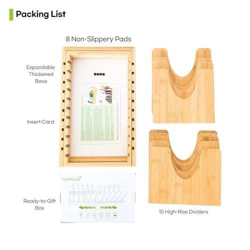 Pots and Pans Organizer under Cabinet Expandable Bamboo Pot Lid Holder Rack