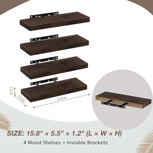 Floating Wall Shelves (4 Count)