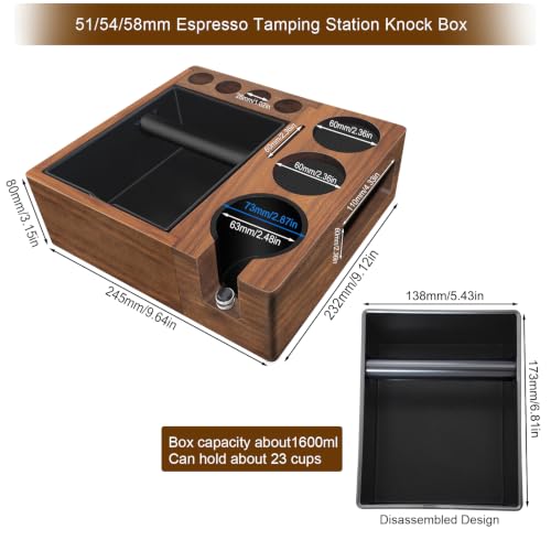 Espresso tamping station and knock box