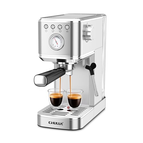 Slim Espresso Machine with Milk Frother for Home Cappuccino & Latte