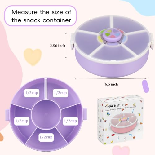 Kids Reusable Rotating Snack Container with 5 Separate Compartments