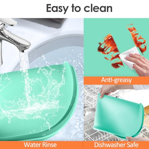 Silicone Coffee Maker Mat with Lip for Countertops 17.4''x10.6'' Mint Green