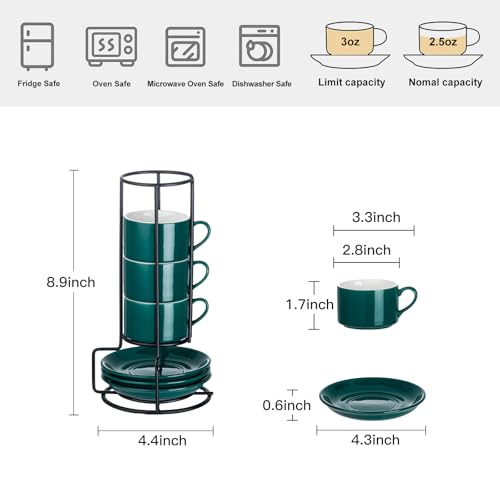 2.5oz Espresso Cups Set of 4 (4 Count)
