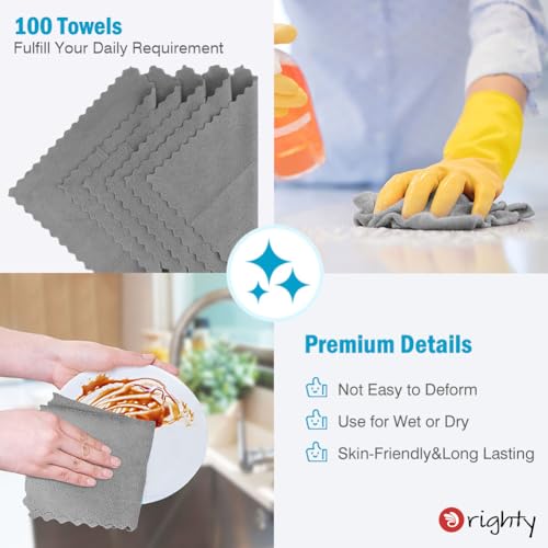 Microfiber Cleaning Cloth Bulk (100 Count)
