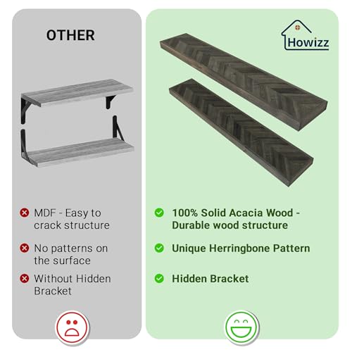 36'' Chevron Floating Shelves for Wall (2 Count)