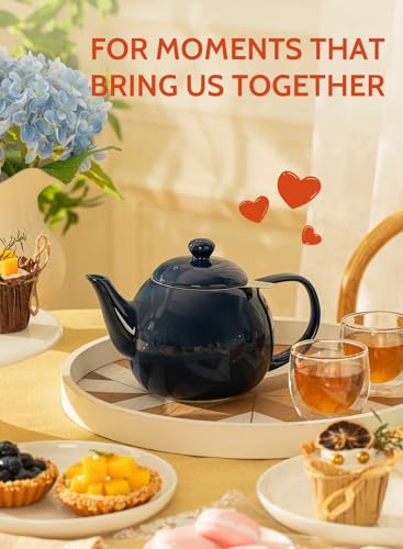 Teapot Porcelain Tea Pot with Stainless Steel Infuser