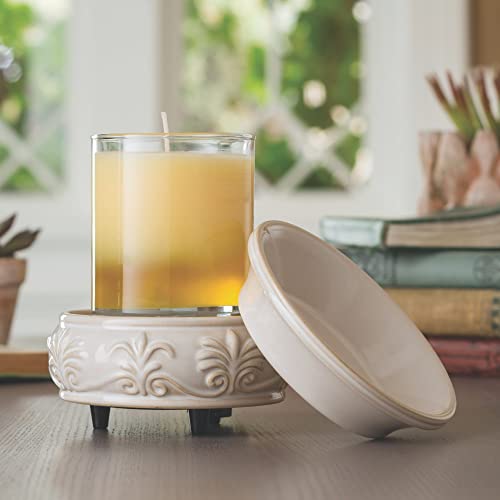 ETC 2-in-1 Candle and Fragrance Warmer for Warming Scented Candles or Wax Melts and Tarts with to Freshen Room, Sandstone
