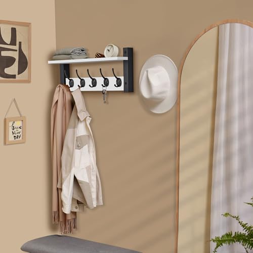 Coat Rack Wall Mount with Shelf