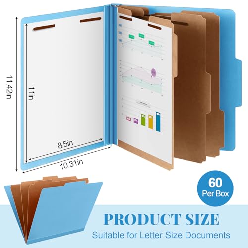 60 Pcs Classification Folder Letter Size