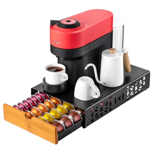 for Vertuo Pod Holder Coffee Pod Storage for Nespresso Pod Black Metal Fits All Size Vertuo Pods