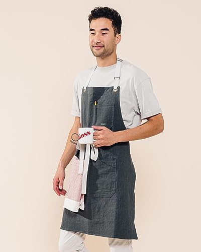 Linen Kitchen Apron for Cooking