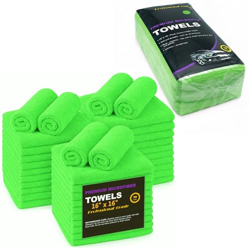 Green Large Microfiber Cleaning Towels (36 Count)