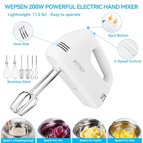 Hand Mixer Electric Mixing Bowls Set