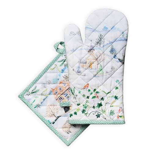 100% Cotton Oven Mitt & Pot Holder Set (2 Count)