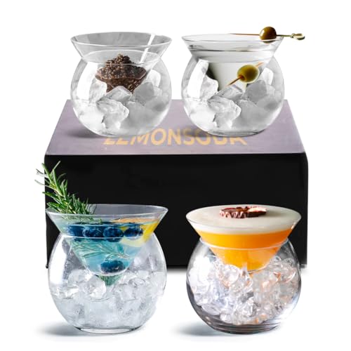 Stemless Martini Glasses with Chiller (4 Count)