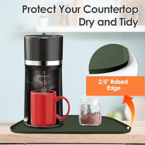 Silicone Coffee Maker Mat with Lip for Countertops