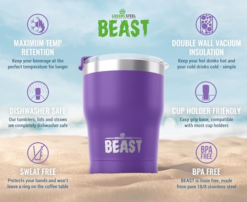 Beast 10 oz Tumbler Stainless Steel Vacuum Insulated Coffee Ice Cup Double Wall Travel Flask