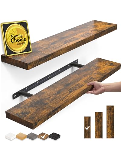 Rustic Brown Floating Shelves 22.5in