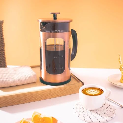 French Press Coffee Maker 8 cups 34 oz 304 Stainless Steel Coffee Press with 4 Filter Screens (34 Count)