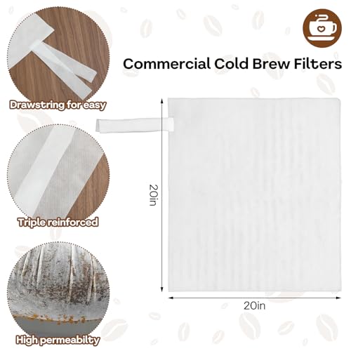 50Pcs Commercial Cold Brew Coffee Filters for 5 Gallon Buckets (50 Count)