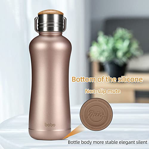 Mini Vacuum Insulated Water Bottle With Bamboo Lid