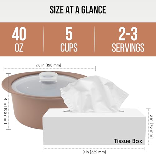 40oz Platinum Silicone Microwave Steamer Pot with Handle & Lid