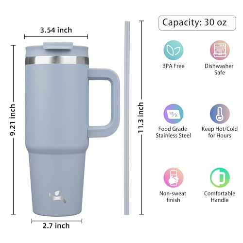 30 oz Insulated Tumbler Water Bottle with Handle